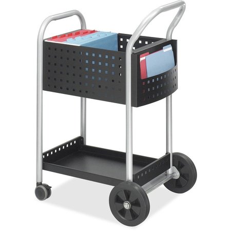 SAFCO Steel Scoot Mail Cart, 2 Shelves, 300 lb SAF5238BL
